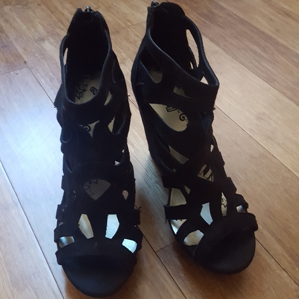 Brash Black Suede Heels